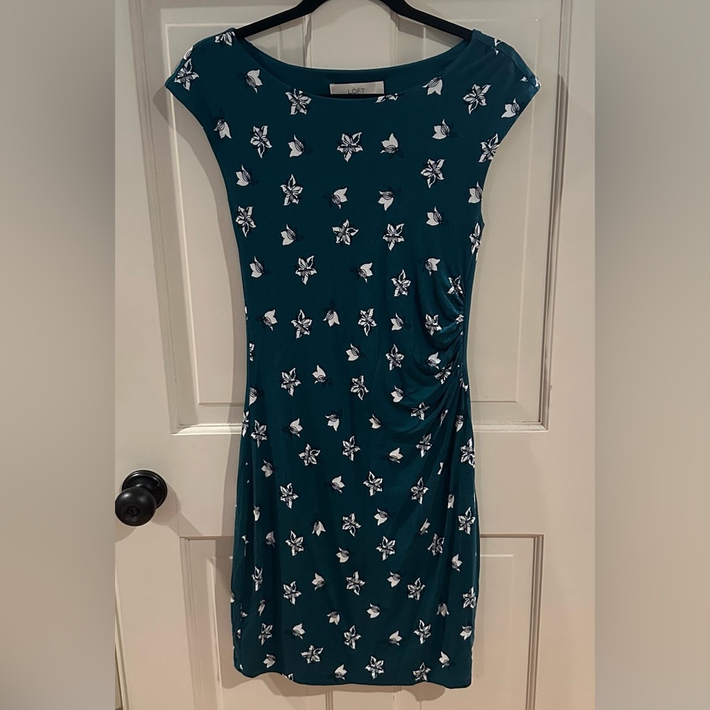 LOFT | Teal Floral Dress